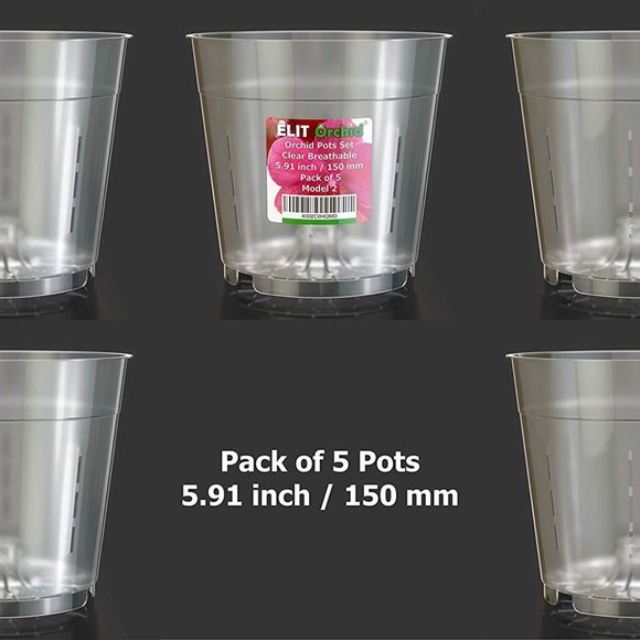 Orchid Pots with Holes - Breathable Clear Plastic - Picture 4 of 6